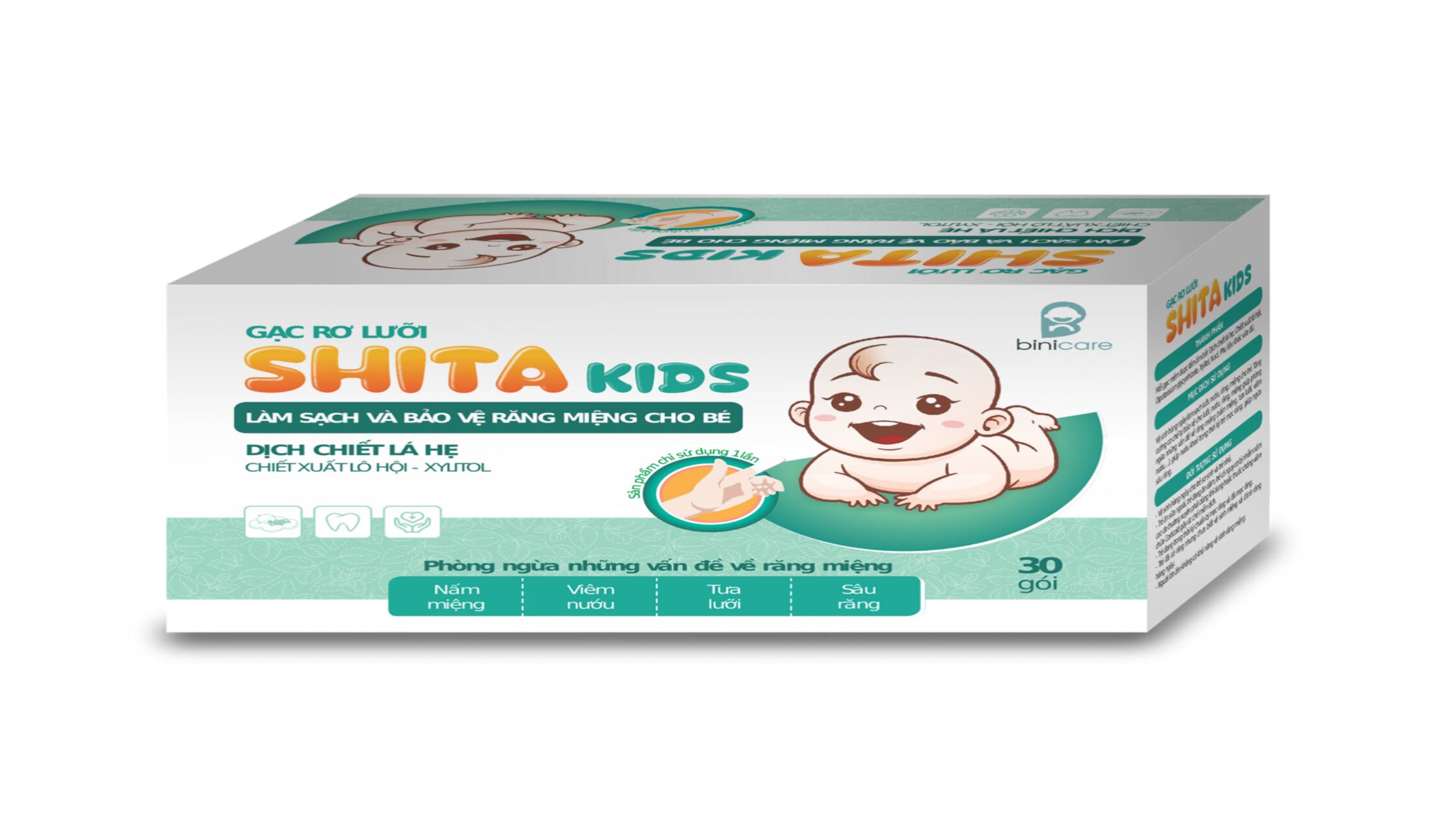 Với chiết xuất từ dịch chiết lá hẹ, gạc rơ lưỡi ShitaKids hoàn toàn an toàn và lành tính cho bé. 