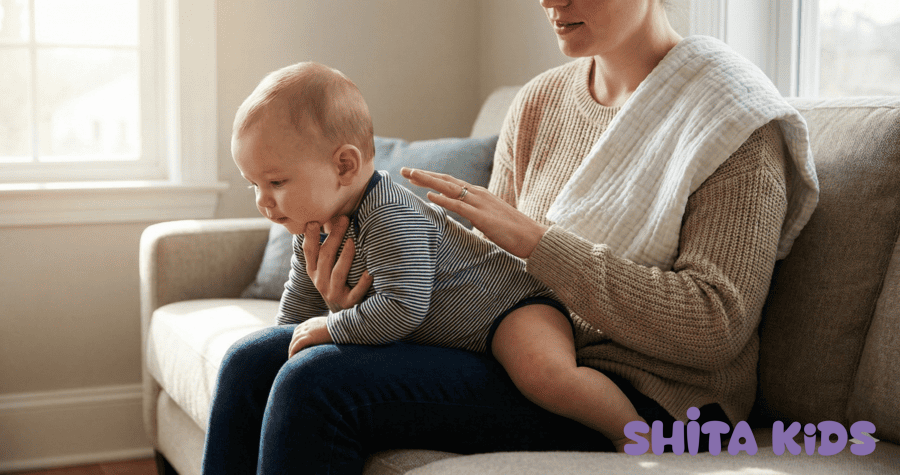 cách đặt trẻ nằm sấp trên cánh tay để chữa nấc nhanh chóng