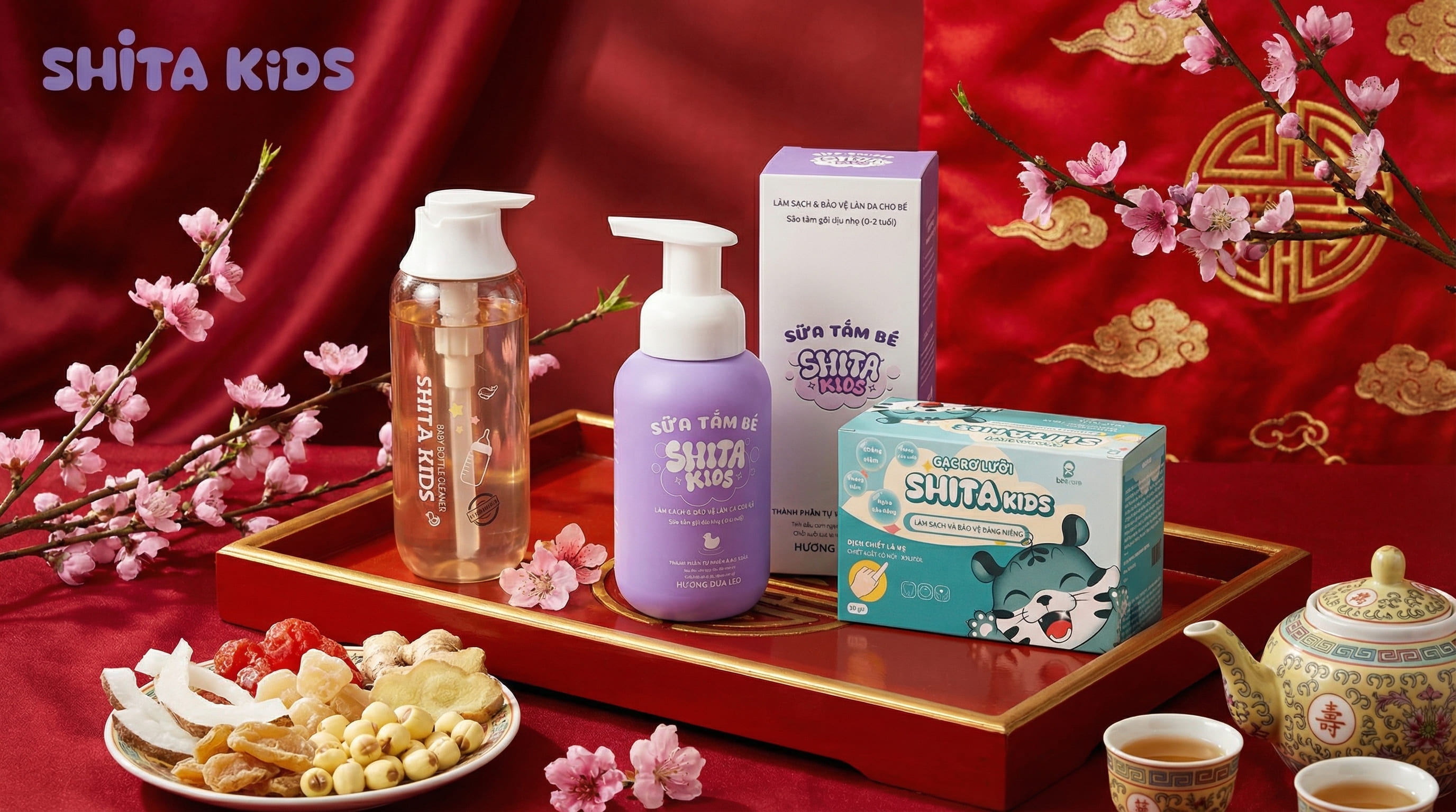 Gạc rơ lưỡi ShitaKids giúp làm sạch mảng bám và đánh thức vị giác của bé.