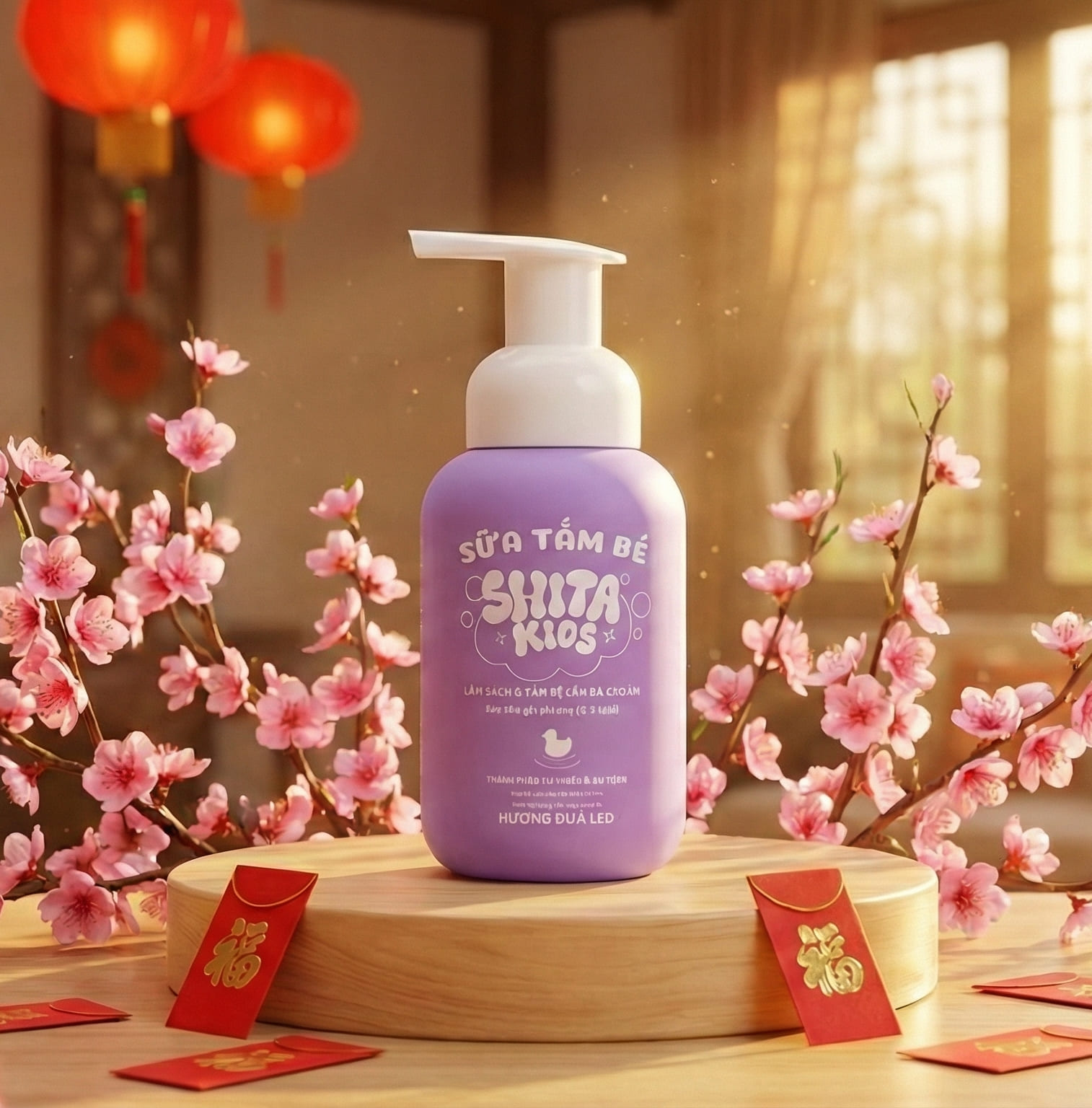 Sữa tắm ngừa hăm ShitaKids — nhãn thành phần không sulfate không paraben không hương liệu
