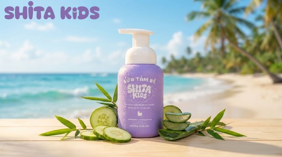Sữa tắm gội ShitaKids hỗ trợ vệ sinh da cho bé bị muỗi đốt sưng đỏ, giúp da sạch sẽ và dịu nhẹ trong lúc hồi phục