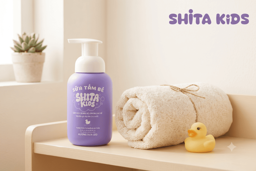 Sữa tắm gội ShitaKids của Binicare dịu nhẹ cho da bé